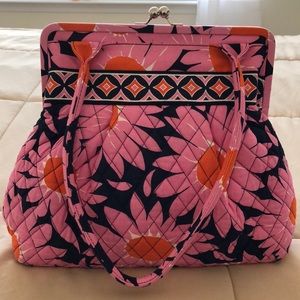 Vera Bradley Pink Floral Kiss Clasp Handbag